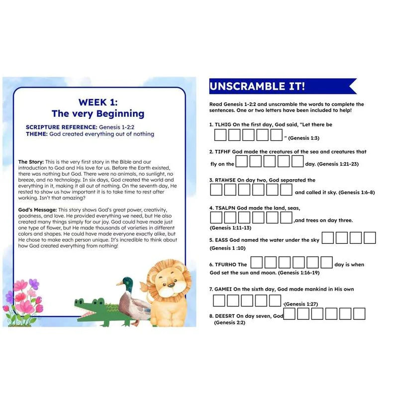 Children's Bible Study Workbook