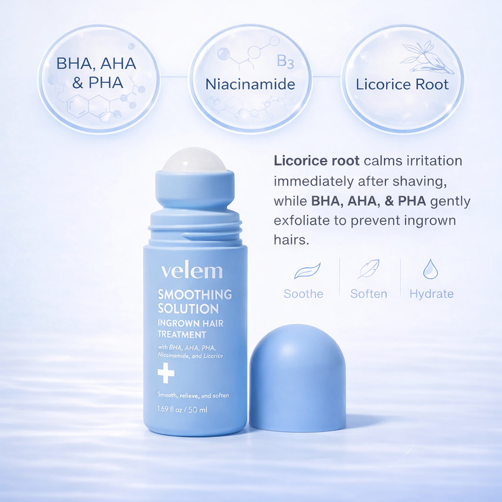 Smoothing Solution Ingrown Hair Treatment - Clears Bumps, Fades Dark Spots & Prevents Razor Burn