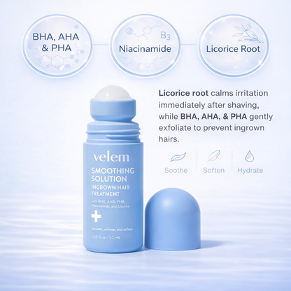 Smoothing Solution Ingrown Hair Treatment - Clears Bumps, Fades Dark Spots & Prevents Razor Burn
